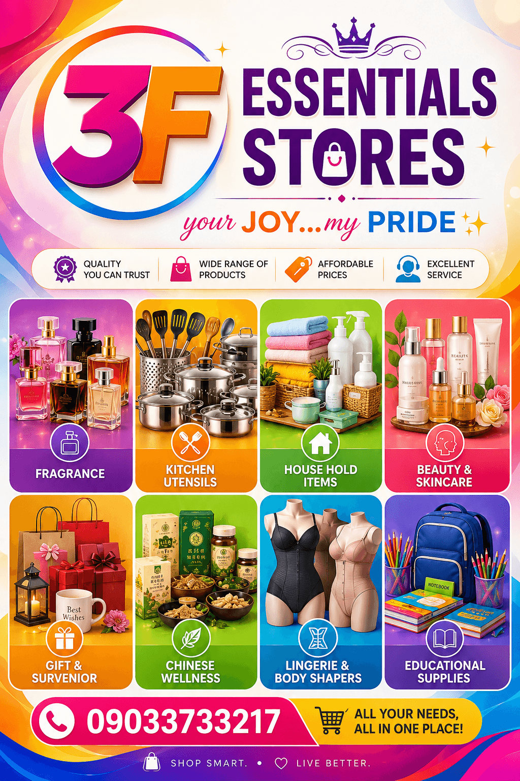 3F ESSENTIALS STORES 🧺