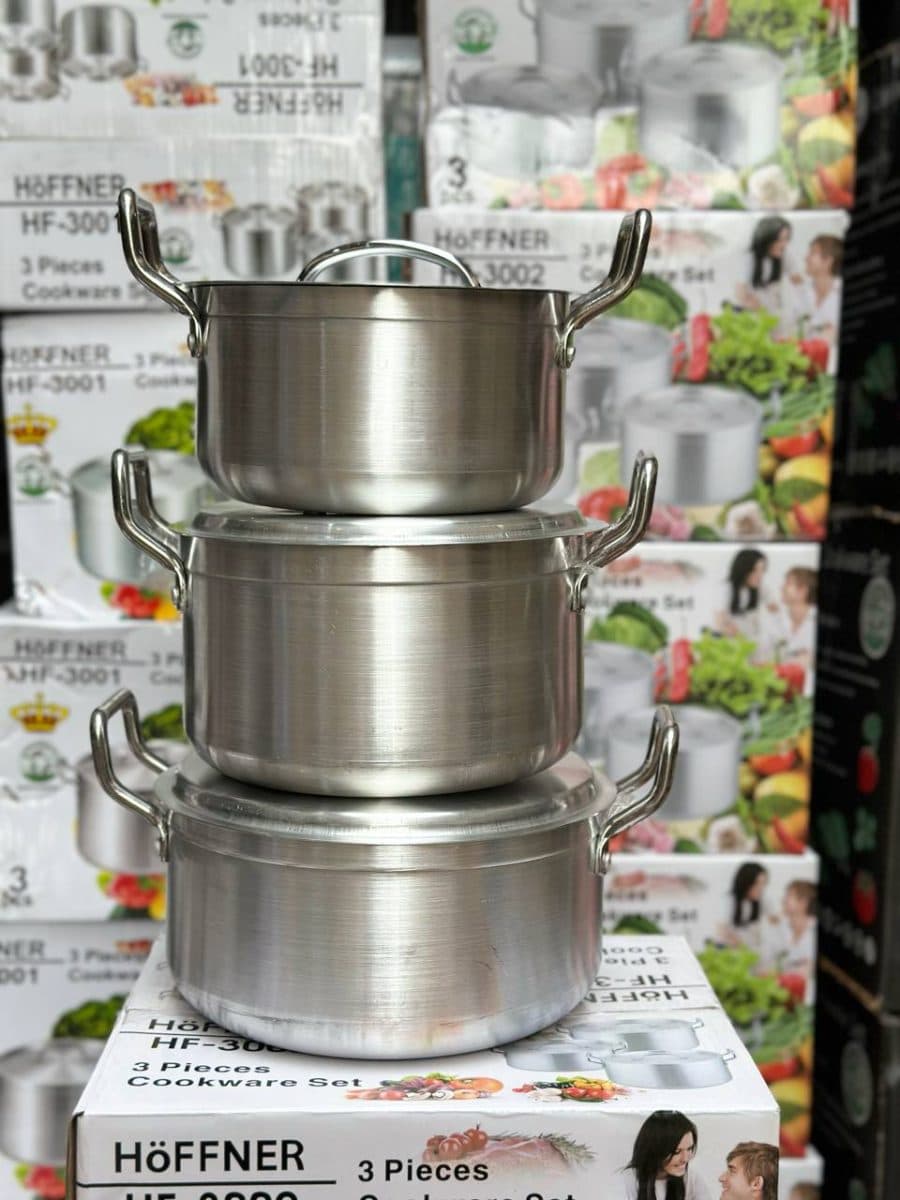 3 PCs HOFFNER THICKENED ALUMINUM cooking set