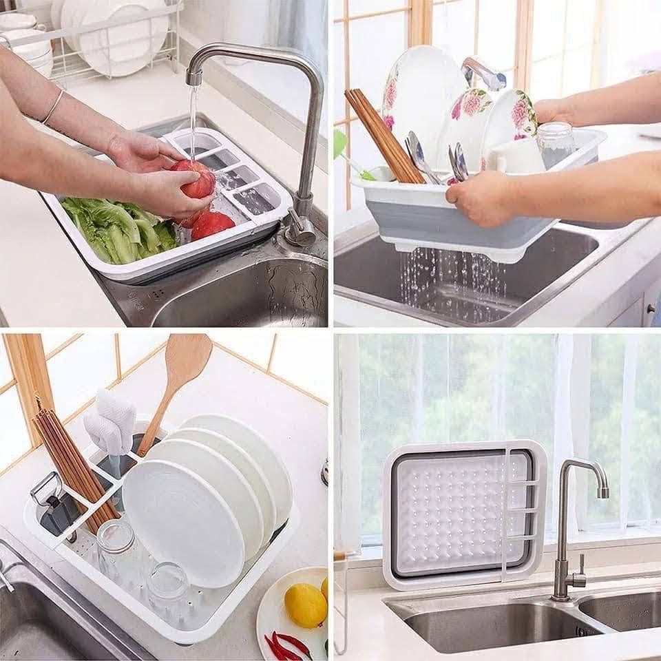 Collapsible plates rack