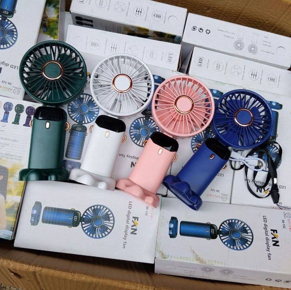 HANDHELD RECHARGEABLE FAN WITH LED LIGHT