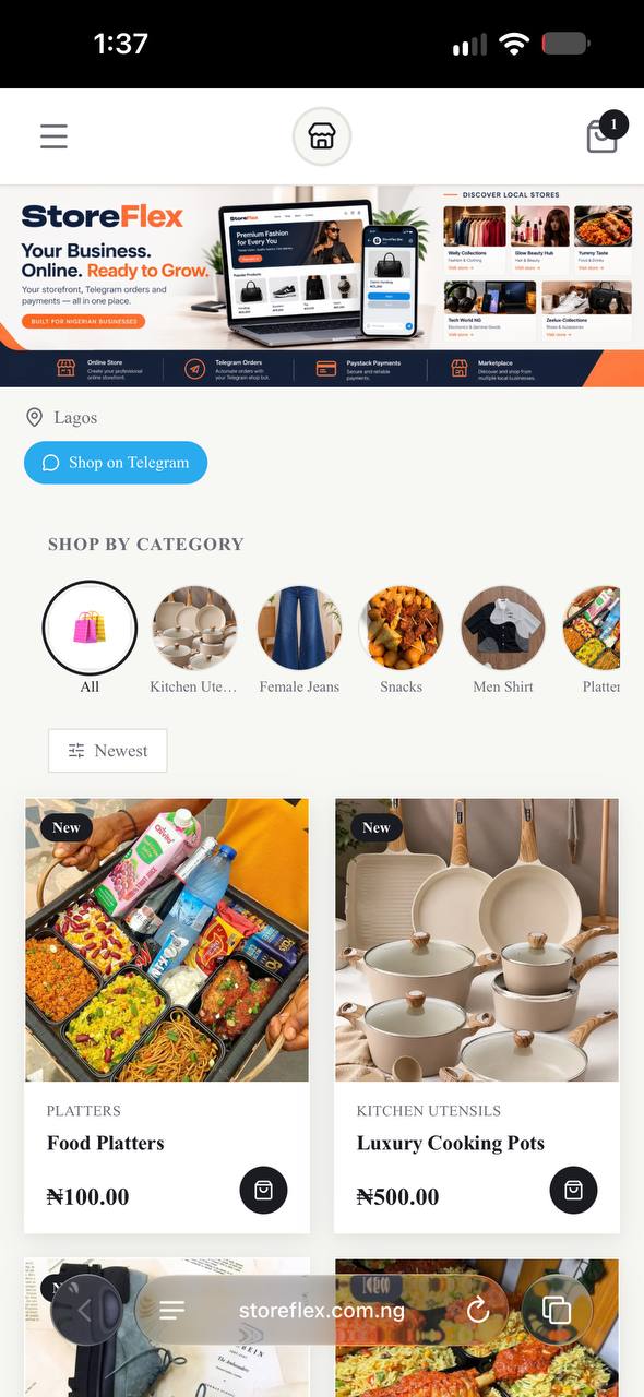 Storefront — browse products